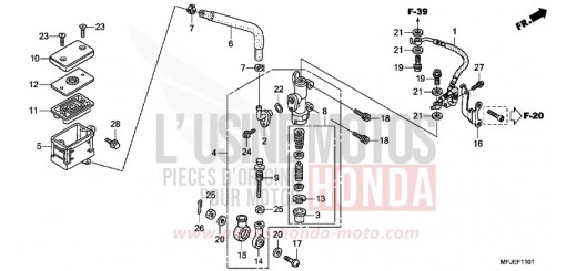 MAITRE-CYLINDRE FREIN AR. (CBR600RA) CBR600RAC de 2012